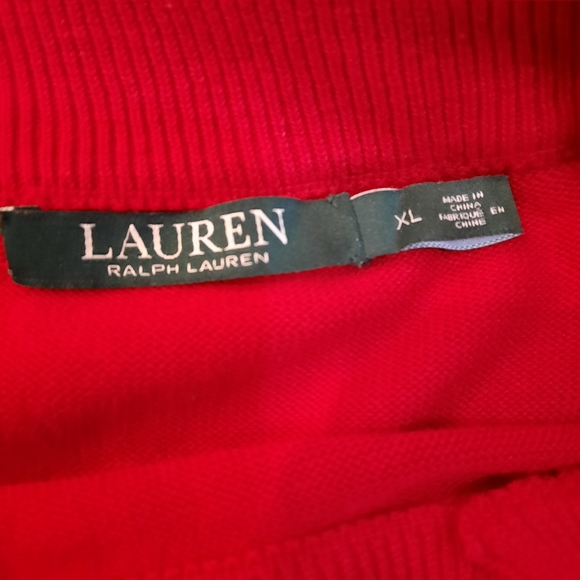 Lauren Ralph Lauren Red Ballet Neckline Sweater XL - Picture 4 of 5
